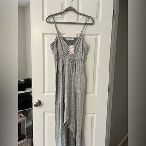 Gray Asymmetrical Front High Low Maxi Dress. Brand new With tags.
